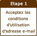 Acceptez les conditions d’utilisation d’adresse e-mail